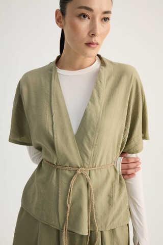 Hasır Biyeli Etek Takım Açık Haki - 6