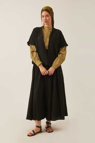 Hasır Biyeli Etek Takım Siyah - 1