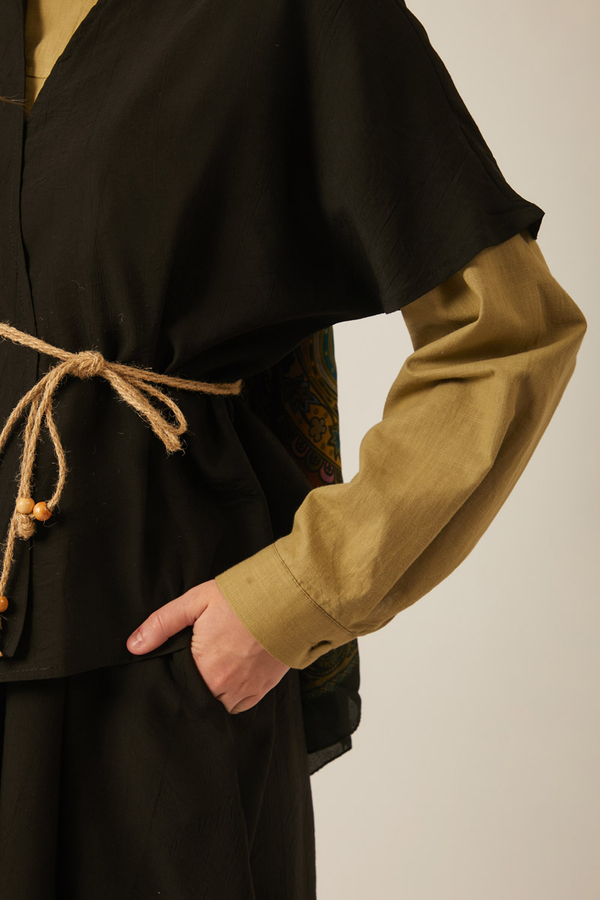 Hasır Biyeli Etek Takım Siyah - 6