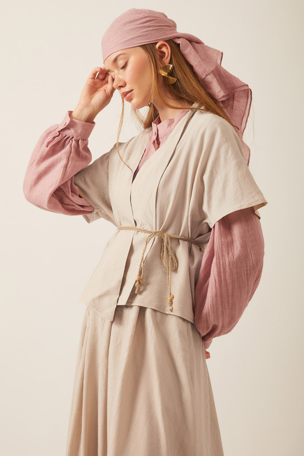 Hasır Biyeli Etek Takım Taş - 7