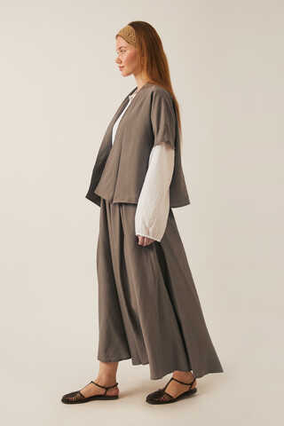 Hasır Biyeli Etek Takım Toprak - 3