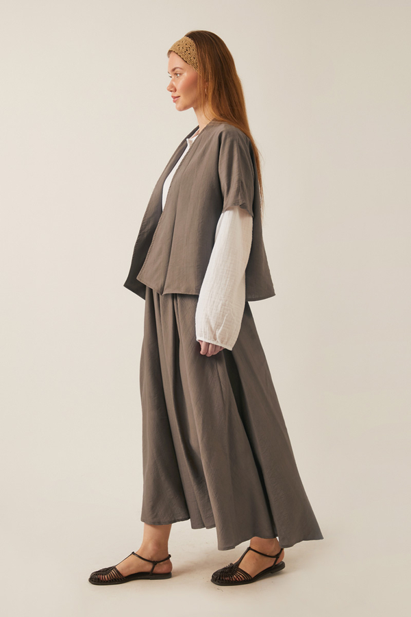 Hasır Biyeli Etek Takım Toprak - 3