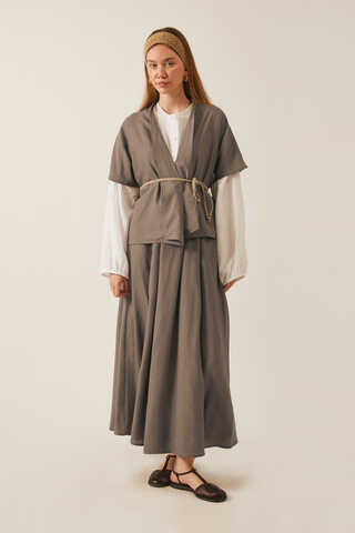 Hasır Biyeli Etek Takım Toprak - 1