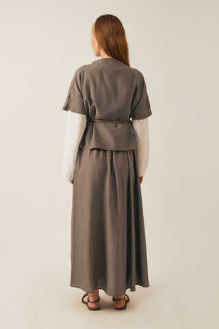 Hasır Biyeli Etek Takım Toprak - 11