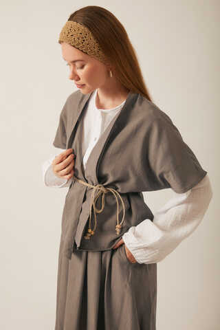 Hasır Biyeli Etek Takım Toprak - 7