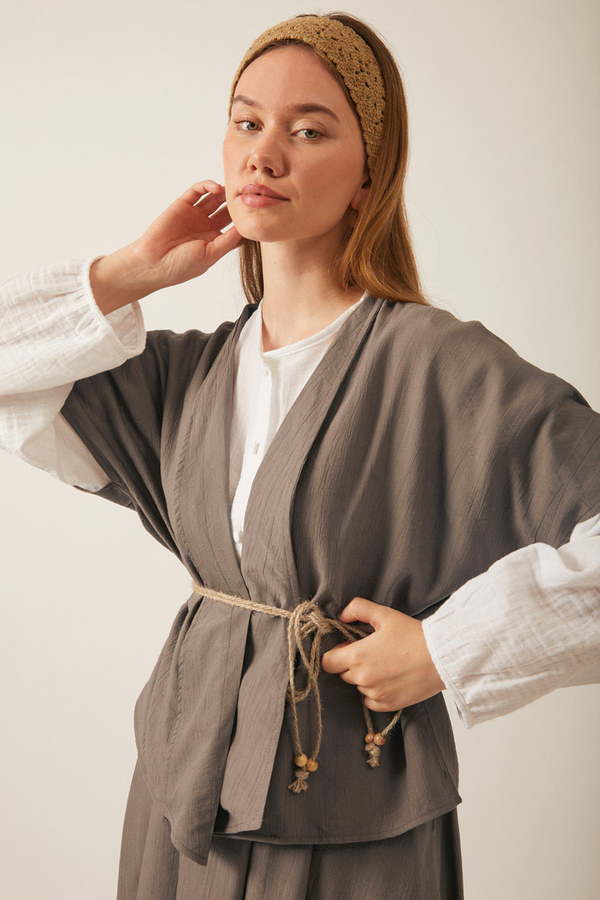 Hasır Biyeli Etek Takım Toprak - 9