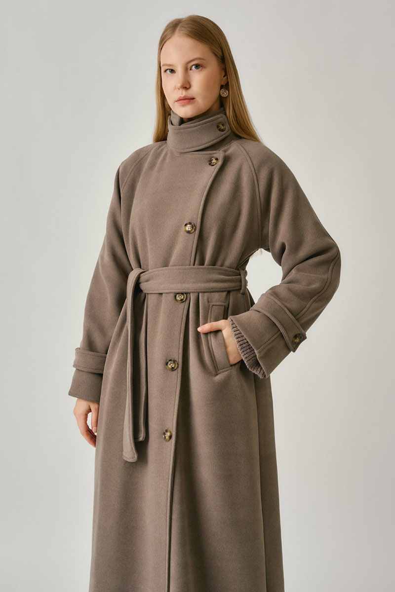 High Collar Premium Coat Mink