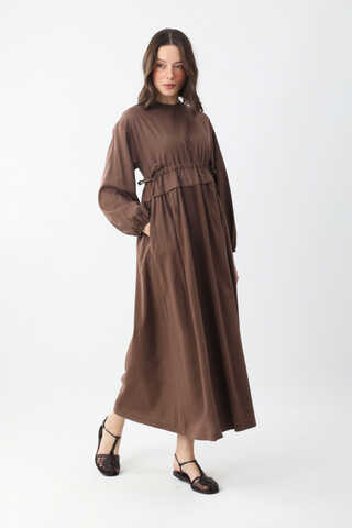 Iynem Linen Dress Brown - 5