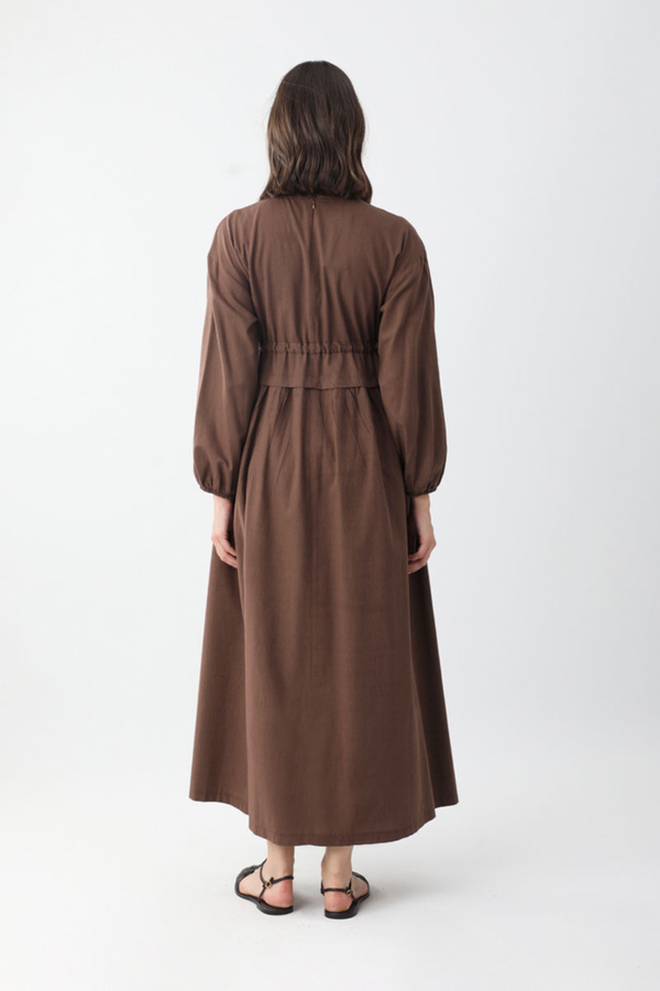Iynem Linen Dress Brown - 7