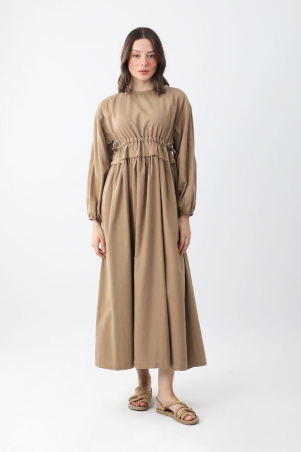 Iynem Linen Dress Camel - 2