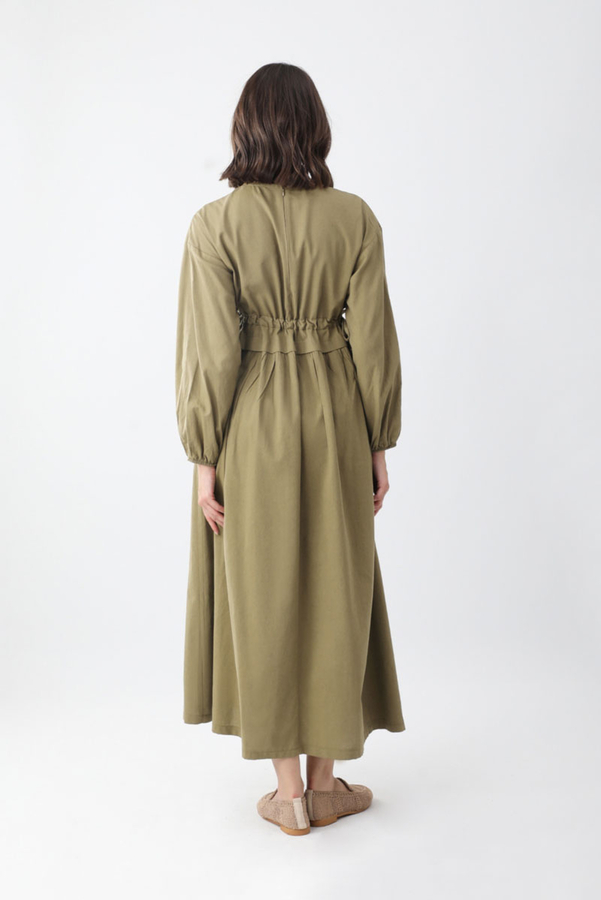 Iynem Linen Dress Khaki - 7
