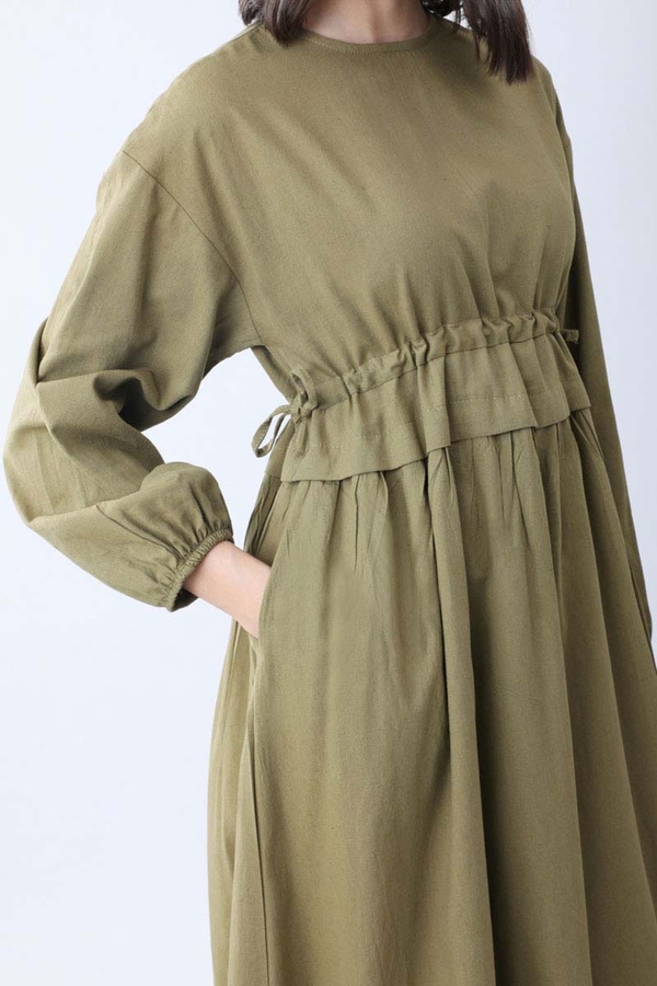 Iynem Linen Dress Khaki - 6