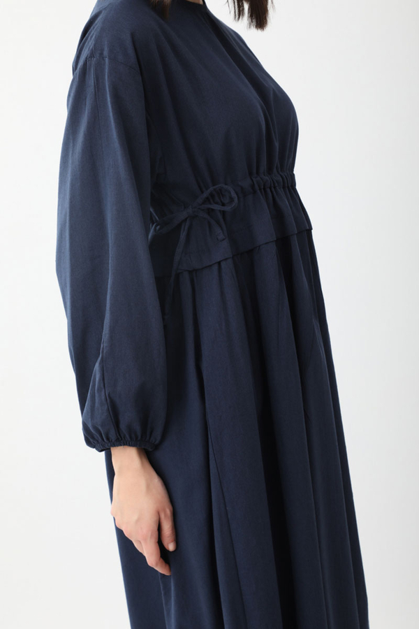 Iynem Linen Dress Navy Blue - 4