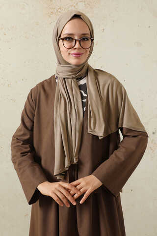 Jersey Scarf Dark Taupe - 1