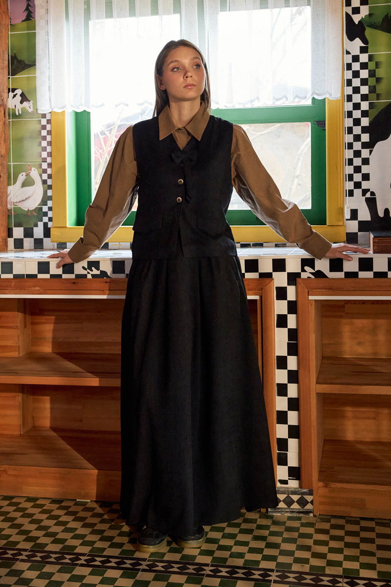 Kadife Etek Takım Siyah