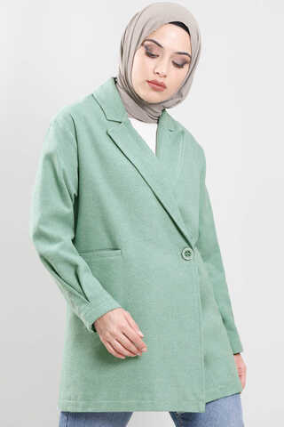 Kaşe Blazer Ceket Mint - Thumbnail