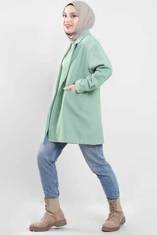 Kaşe Blazer Ceket Mint - Thumbnail
