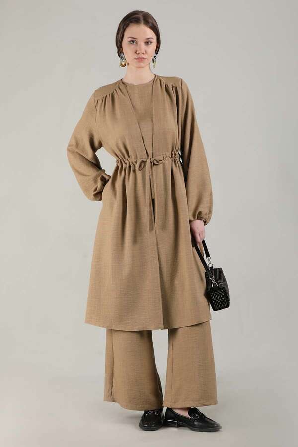 Zulays - Keten Kimono Takım Camel