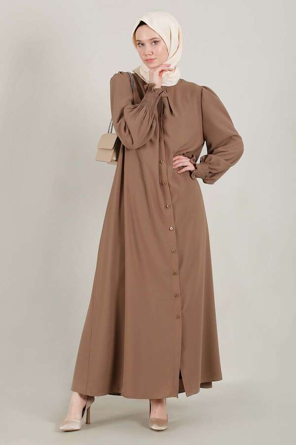 Klasik Elbise Ferace Camel