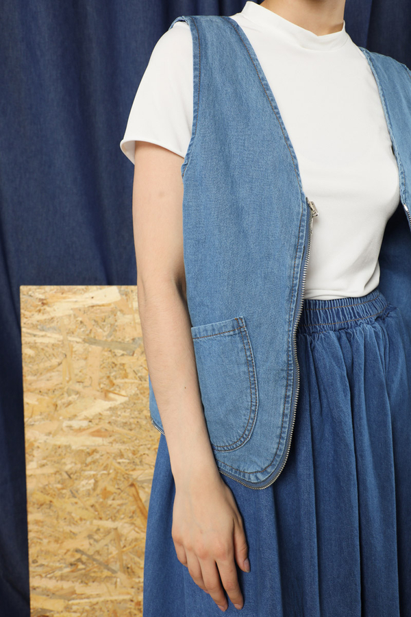 Kot Yelek Çanta Mavi - 3