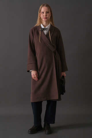 Kruvaze Bağlamalı Kaban Koyu Mürdüm - 9