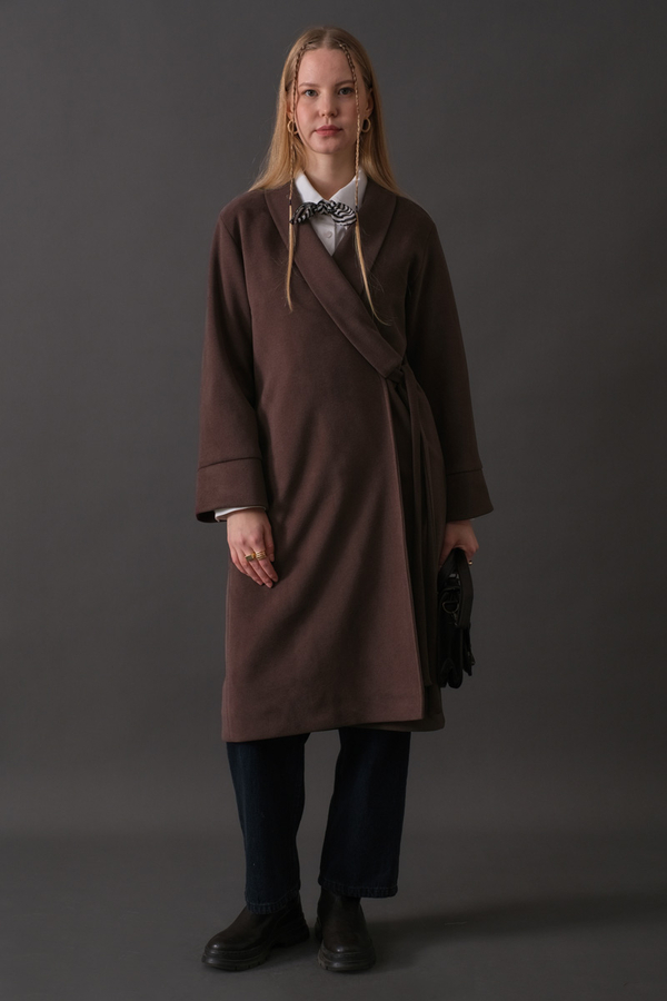 Kruvaze Bağlamalı Kaban Koyu Mürdüm - 9