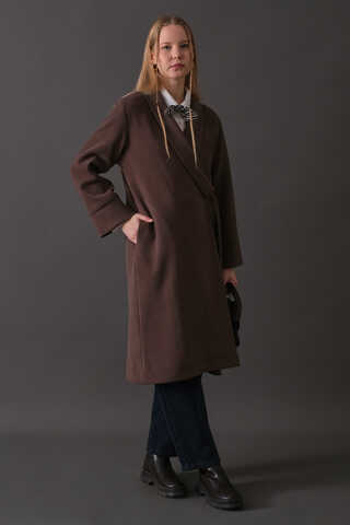 Kruvaze Bağlamalı Kaban Koyu Mürdüm - 3