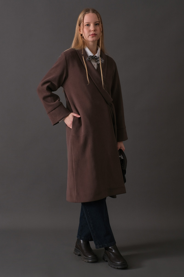 Kruvaze Bağlamalı Kaban Koyu Mürdüm - 3