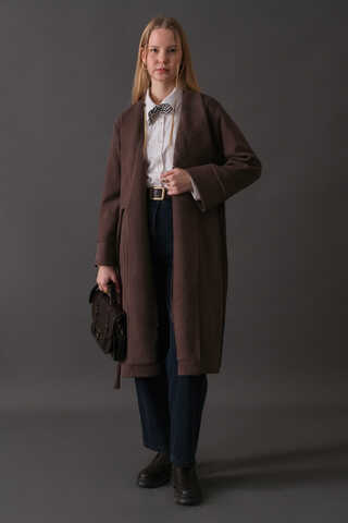 Kruvaze Bağlamalı Kaban Koyu Mürdüm - 1