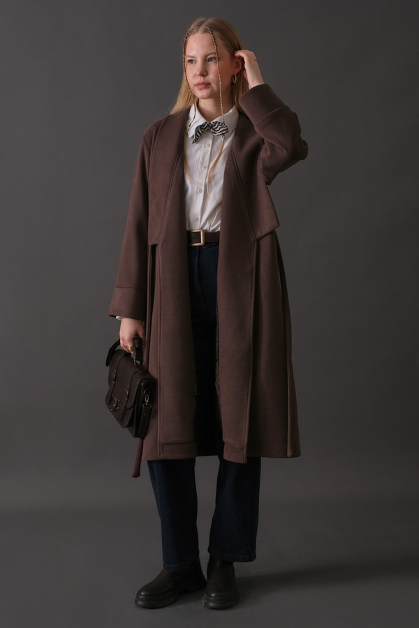 Kruvaze Bağlamalı Kaban Koyu Mürdüm - 7