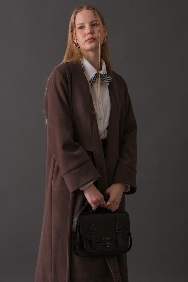 Kruvaze Bağlamalı Kaban Koyu Mürdüm - 6