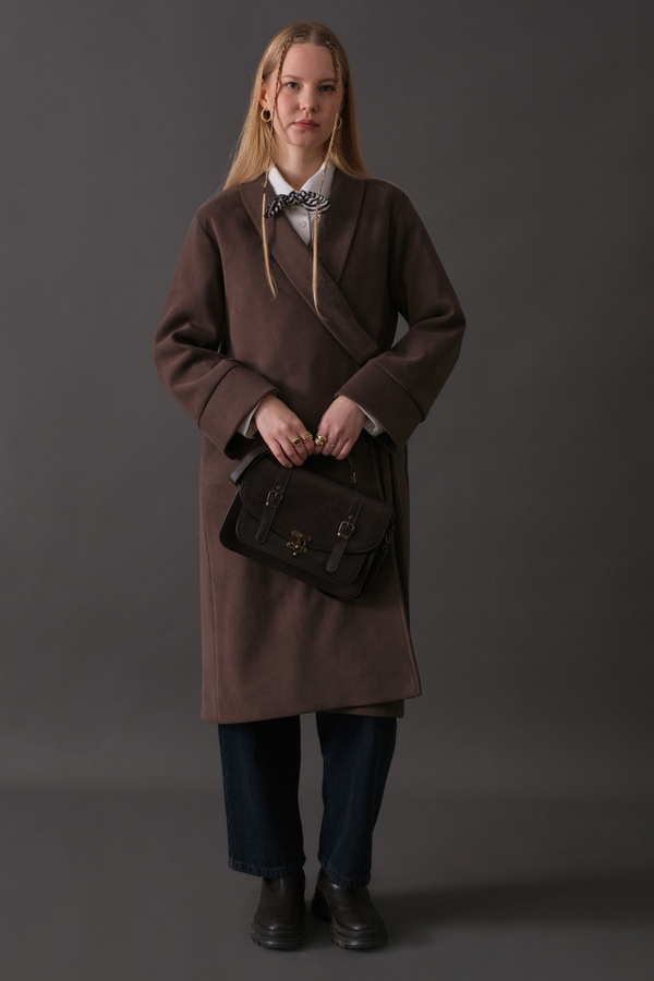 Kruvaze Bağlamalı Kaban Koyu Mürdüm - 15