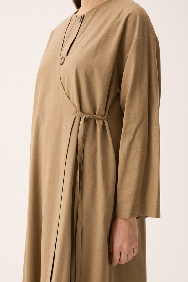 Kruvaze Dehna Abaya Takım Camel - 18