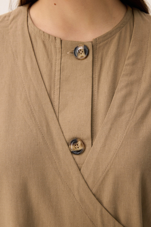 Kruvaze Dehna Abaya Takım Camel - 21