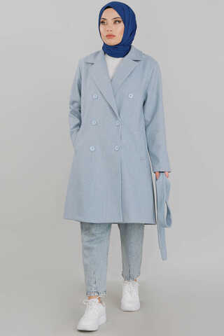 Zulays - Lady Oversize Kaban Bebe Mavisi