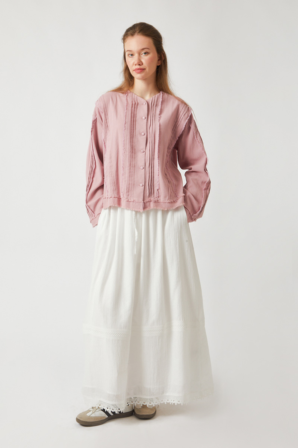 Lara Dantelli Etek Beyaz