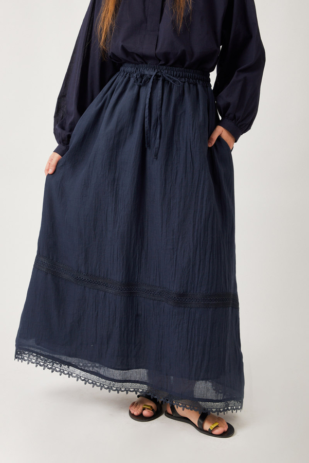 Lara Dantelli Etek Lacivert - 2