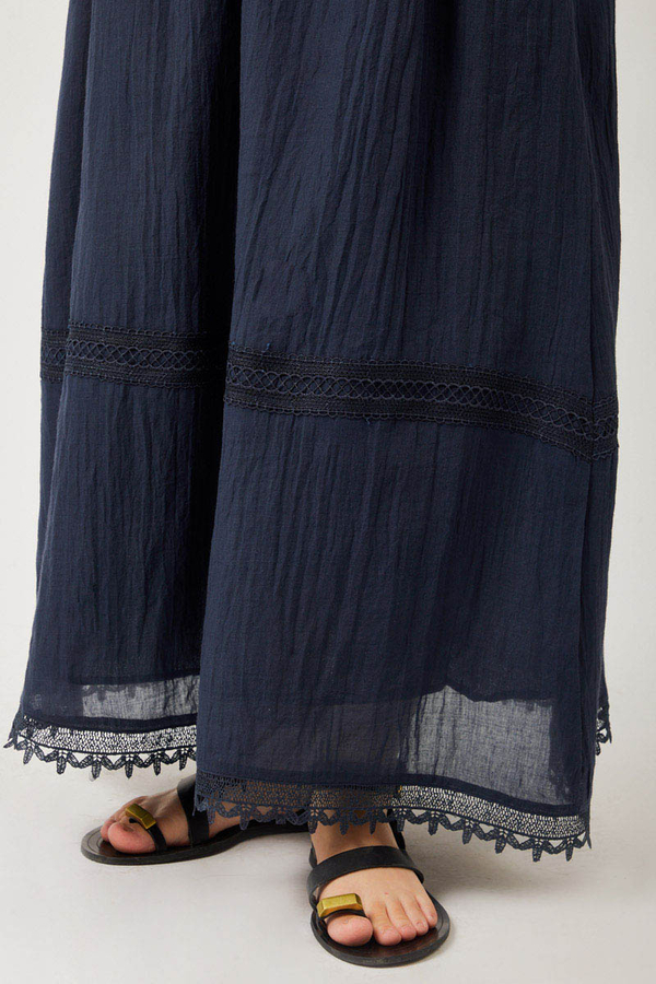 Lara Dantelli Etek Lacivert - 8