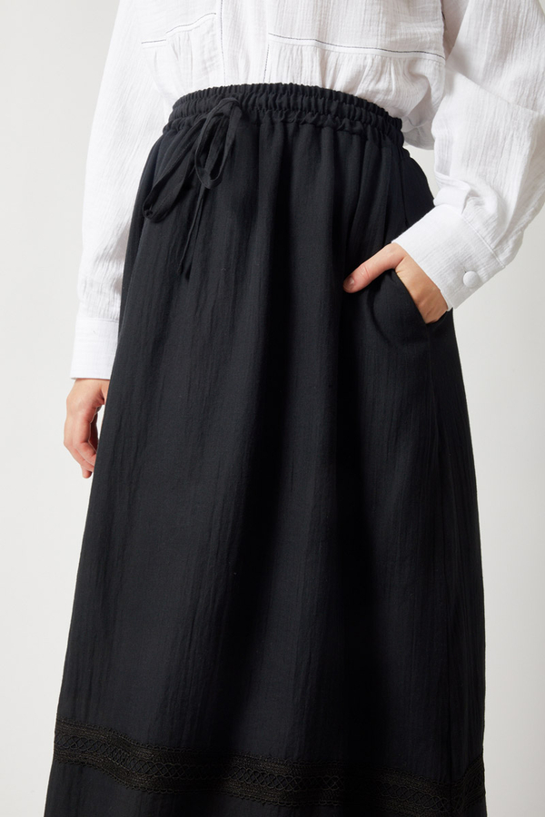 Lara Dantelli Etek Siyah - 2