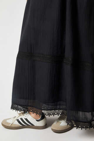 Lara Dantelli Etek Siyah - 3