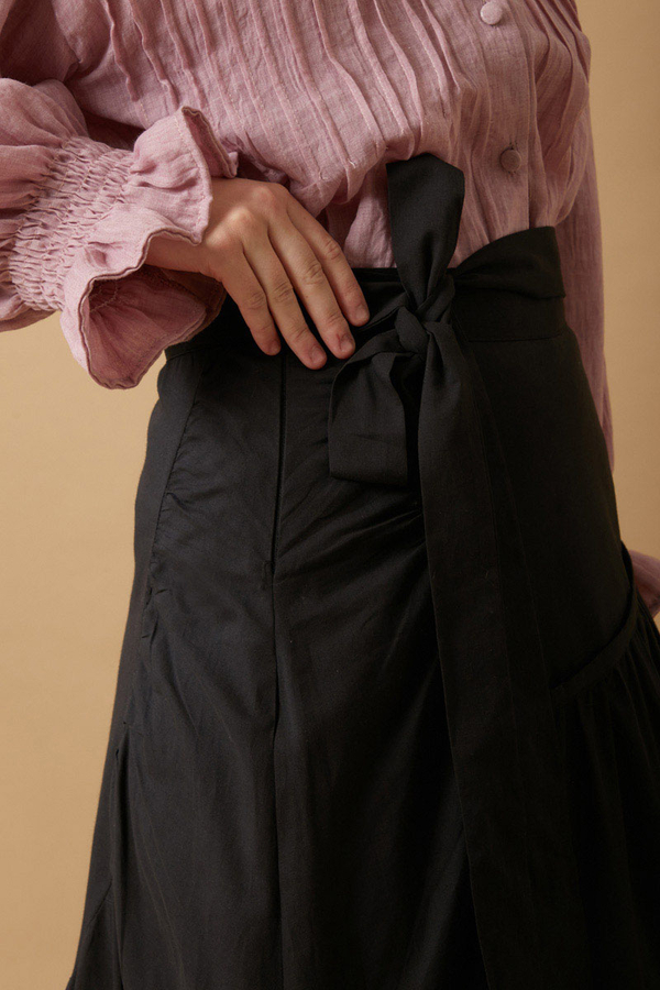 Layered Gathered Skirt Black - 3