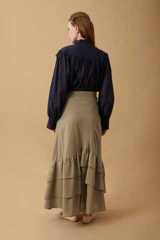 Layered Gathered Skirt Stone - 8