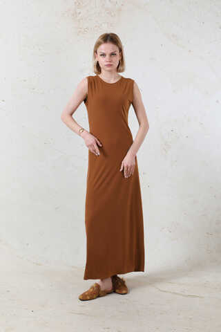 Likralı İç Elbise Kiremit - 3