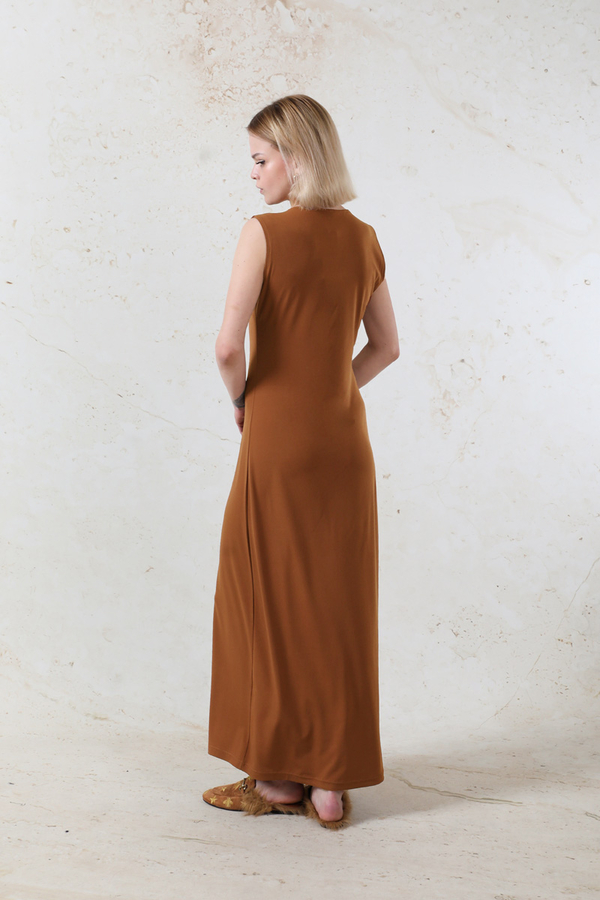 Likralı İç Elbise Kiremit - 6