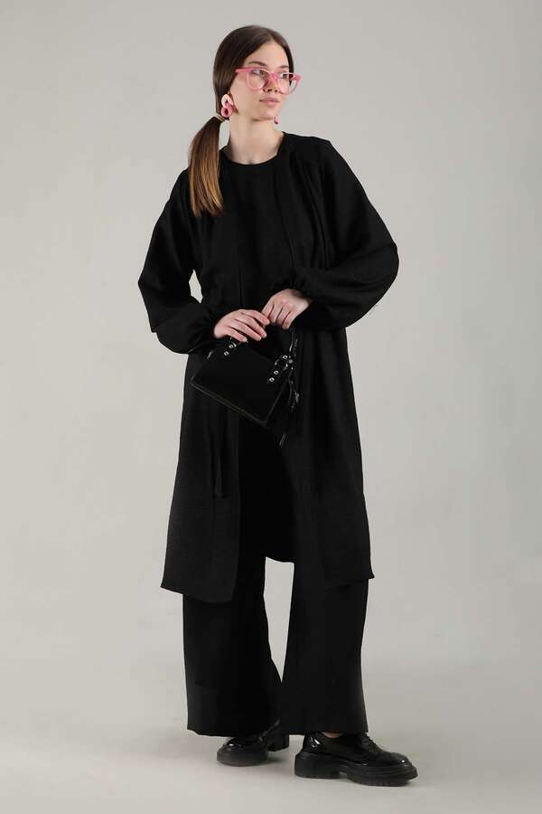 Buy Linen Kimono Suit Black - Zülays