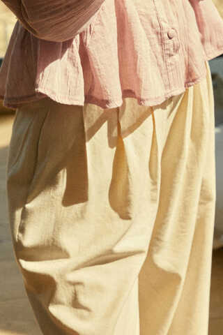 Linen Pleated Wide-Leg Pants Stone - 2