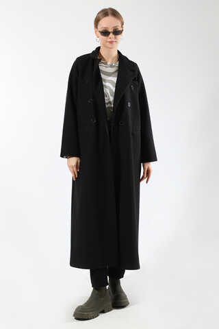Long Oversize Cachet Coat Black - 3