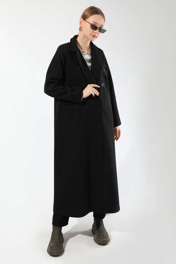 Long Oversize Cachet Coat Black - 5