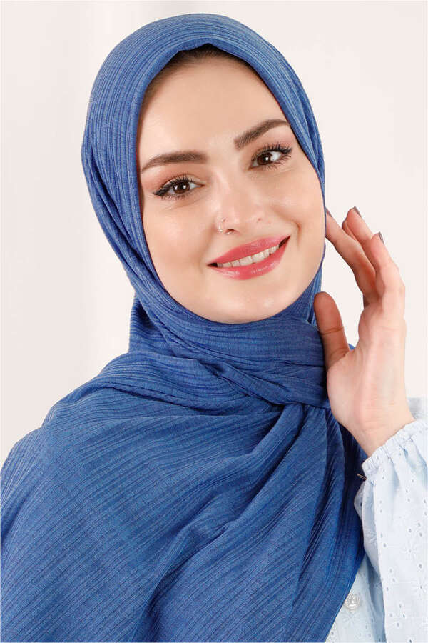 Örme Spor Şal İndigo