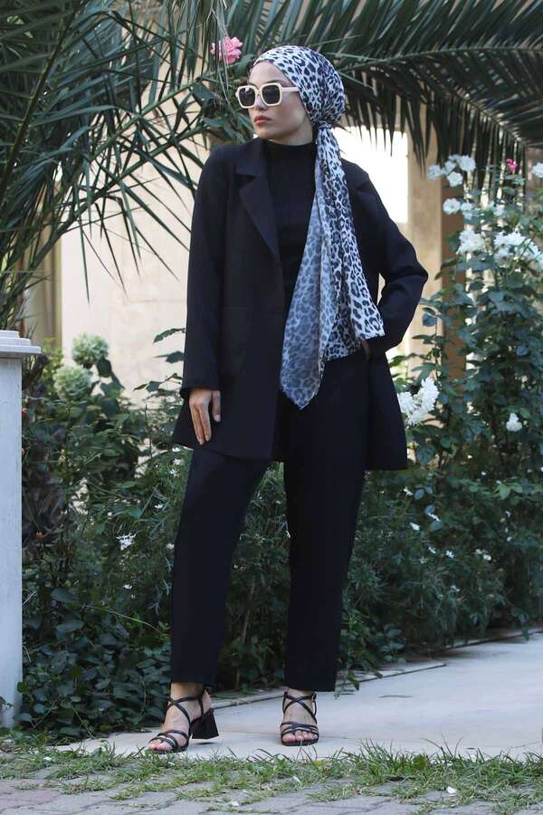 Zulays - Oversize Ceket Pantolon Takım Siyah